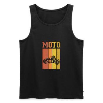 Retro Graphic Motorcycle Rider Motorcyclist Biker - Männer Premium Bio Tank Top - Schwarz - Vorne - AI Model Male 178 light (178cm)
