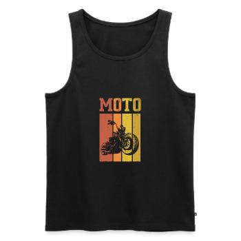 Retro Graphic Motorcycle Rider Motorcyclist Biker - Männer Premium Bio Tank Top - Schwarz - Vorne - Michal (187cm)