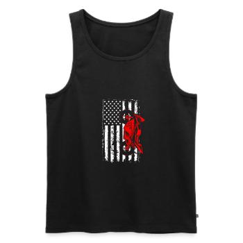 Retro Graphic Motorcycle Rider Motorcyclist Biker - Männer Premium Bio Tank Top - Schwarz - Vorne - AI Model Male 178 light (178cm)