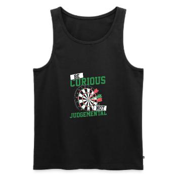 Be Curious No Judgemental Dart Player Darts Bullse - Men's Premium Organic Tank Top - black - Front - Michal (187cm)