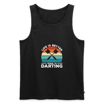 Life Is Better When I'm Throwing Darts Darting Dar - Men's Premium Organic Tank Top - black - Front - AI Model Male 178 light (178cm)
