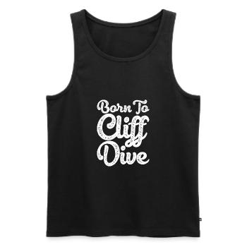 Born To Cliff Dive Cliff Jumping Watersports Tombs - Men's Premium Organic Tank Top - black - Front - AI Model Male 178 light (178cm)
