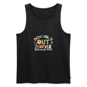 School's Out Forever Retired Teacher Gifts - Männer Premium Bio Tank Top - Schwarz - Vorne - AI Model Male 178 light (178cm)
