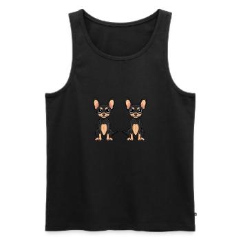 Pinscher Dog Comic - Men's Premium Organic Tank Top - black - Front - Michal (187cm)