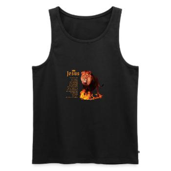 Löwe Christ Jesus ist mein Gott, König, Herr und - Männer Premium Bio Tank Top - Schwarz - Vorne - Michal (187cm)