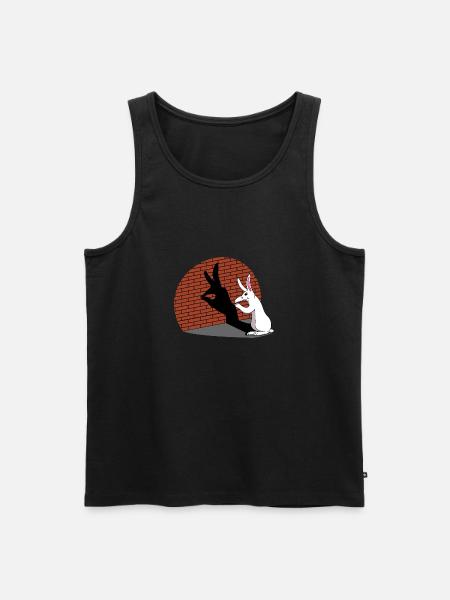 Hase Schattenfigur Schattenbild Schattenspiel - Männer Premium Bio Tank Top - Schwarz