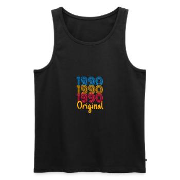 1990 Original / Cadeau d’anniversaire Original - Débardeur bio Premium Homme - noir - Devant - Michal (187cm)
