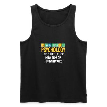 Psychologue médico-légal professionnel Cadeau médico-légal - Débardeur bio Premium Homme - noir - Devant - Michal (187cm)