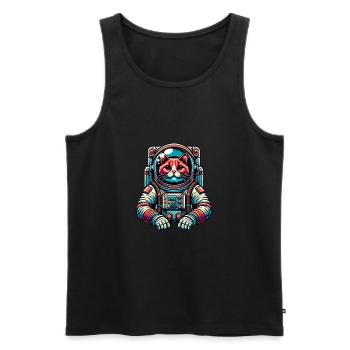 Petit chat mignon comme astronaute astronaute - Débardeur bio Premium Homme - noir - Devant - Michal (187cm)
