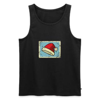 Weihnachtsmann Briefmarken - Männer Premium Bio Tank Top - Schwarz - Vorne - Michal (187cm)