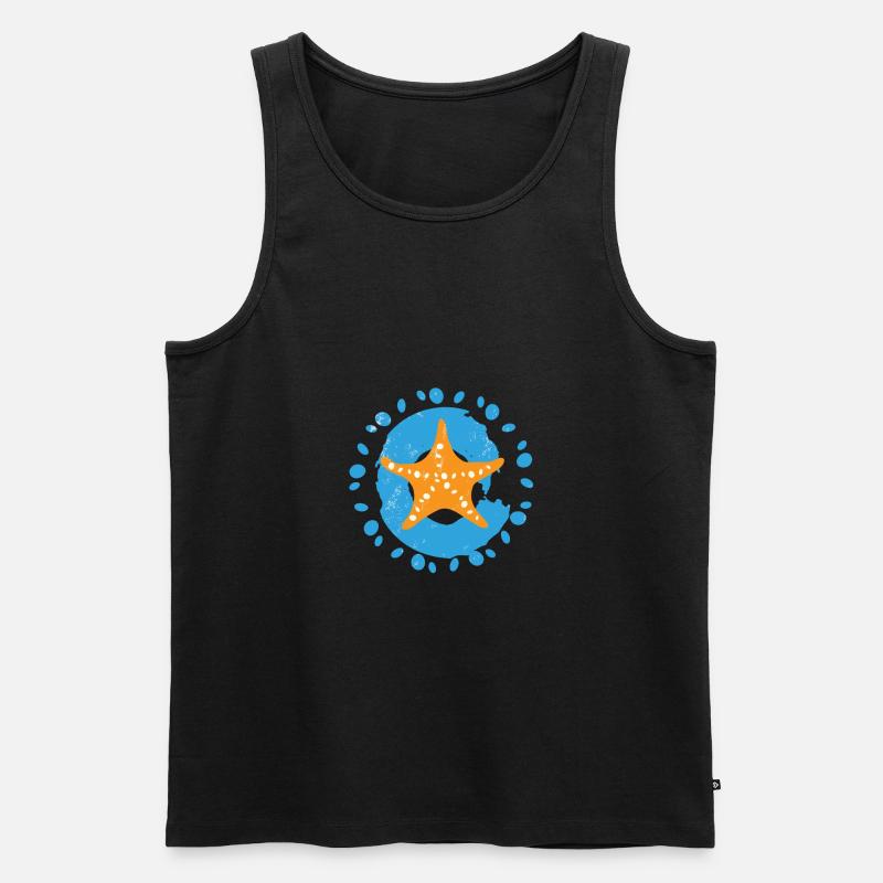 Seestern - Männer Premium Bio Tank Top - Schwarz