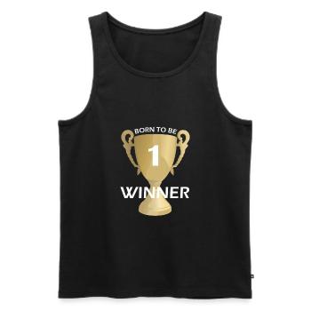 born to be winner white - Men's Premium Organic Tank Top - black - Front - AI Model Male 178 light (178cm)