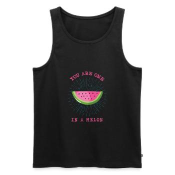 You Are One In A Melon Summer Watermelon Gift - Männer Premium Bio Tank Top - Schwarz - Vorne - AI Model Male 178 light (178cm)