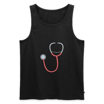 Stéthoscope - Débardeur bio Premium Homme - noir - Devant - Michal (187cm)