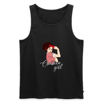 Croatian girl, croatia flag croatian - Men's Premium Organic Tank Top - black - Front - AI Model Male 178 light (178cm)