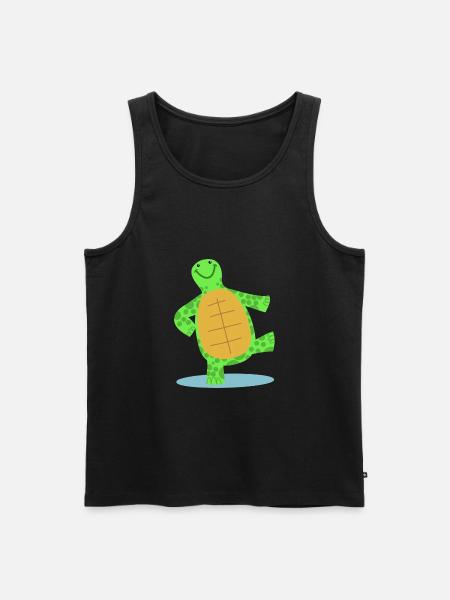 Hand drawn dancing turtle - Men's Premium Organic Tank Top - black