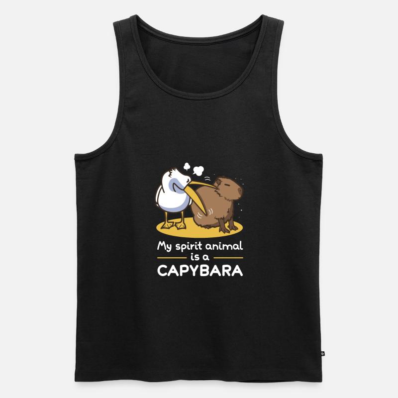 Mein Geisttier ist ein capybara v2 - Männer Premium Bio Tank Top - Schwarz