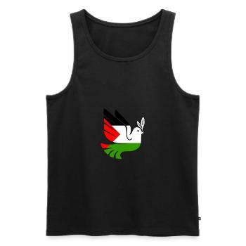 Palestine Peace - Men's Premium Organic Tank Top - black - Front - Michal (187cm)