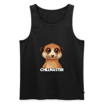 Chillmaster - Erdhörnchen liebt es zu chillen - Männer Premium Bio Tank Top - Schwarz - Vorne - Michal (187cm)
