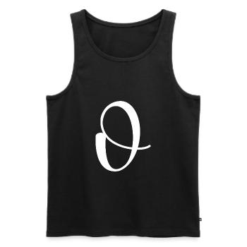 Kalligraphie, Initiale O - Männer Premium Bio Tank Top - Schwarz - Vorne - AI Model Male 178 light (178cm)