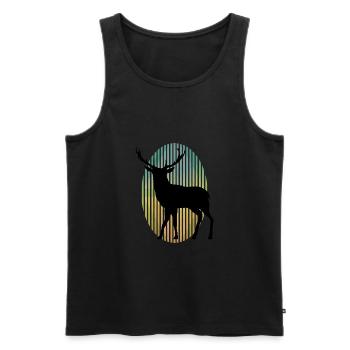 Hirsch - Männer Premium Bio Tank Top - Schwarz - Vorne - AI Model Male 178 light (178cm)