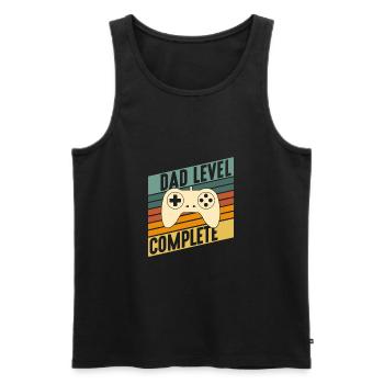 Papa level complete Gaming Father Baby Pregnant - Men's Premium Organic Tank Top - black - Front - Michal (187cm)