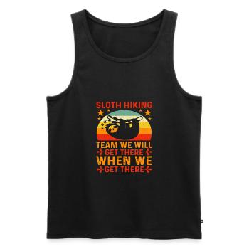 Sloth Hiking Team we will get there when we get... - Men's Premium Organic Tank Top - black - Front - AI Model Male 178 light (178cm)