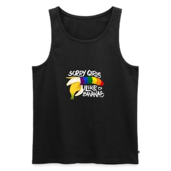 Sorry Girl I Like Bananas Funny LGBT Gay Pride - Men's Premium Organic Tank Top - black - Front - AI Model Male 178 light (178cm)