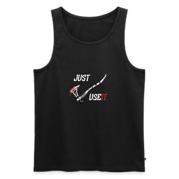 Just use it Axt Wikinger - Männer Premium Bio Tank Top - Schwarz - Vorne - Michal (187cm)