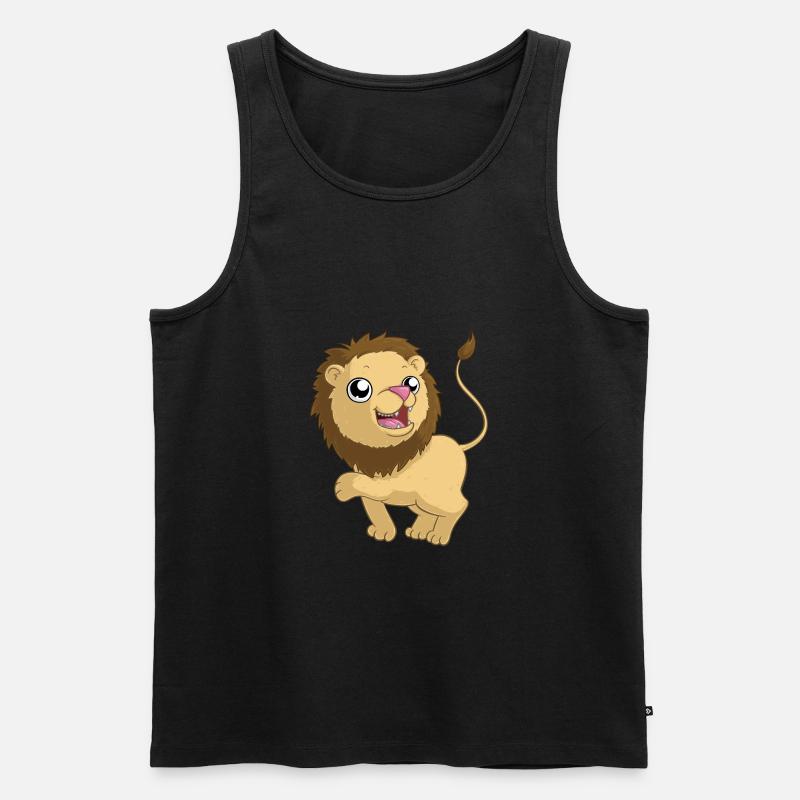 Comic Löwe - Männer Premium Bio Tank Top - Schwarz