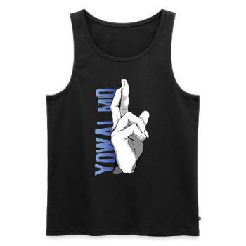 Anime Manga // Gojo fingers crossed // AS005 - Men's Premium Organic Tank Top - black - Front - Michal (187cm)
