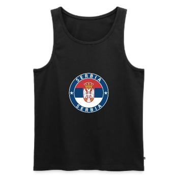 Serbia - Männer Premium Bio Tank Top - Schwarz - Vorne - Michal (187cm)