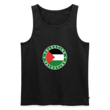 Palestine - Men's Premium Organic Tank Top - black - Front - AI Model Male 178 light (178cm)