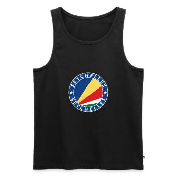 Seychelles - Men's Premium Organic Tank Top - black - Front - AI Model Male 178 light (178cm)