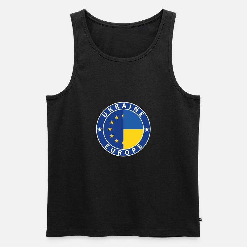 Ukraine EU - Männer Premium Bio Tank Top - Schwarz