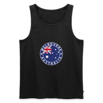 Melbourne - Men's Premium Organic Tank Top - black - Front - Michal (187cm)
