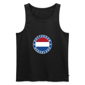 Rotterdam - Männer Premium Bio Tank Top - Schwarz - Vorne - Michal (187cm)