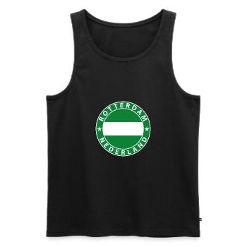 Rotterdam - Männer Premium Bio Tank Top - Schwarz - Vorne - Michal (187cm)