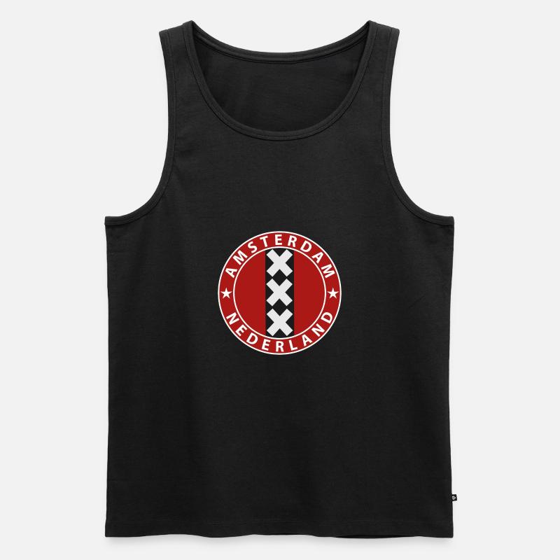 Amsterdam - Männer Premium Bio Tank Top - Schwarz