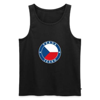 Prague - Men's Premium Organic Tank Top - black - Front - AI Model Male 178 light (178cm)