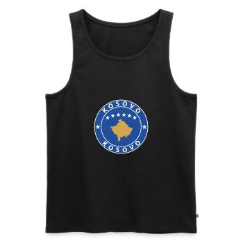 Kosovo - Men's Premium Organic Tank Top - black - Front - AI Model Male 178 light (178cm)