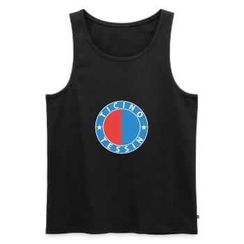 Tessin - Männer Premium Bio Tank Top - Schwarz - Vorne - AI Model Male 178 light (178cm)