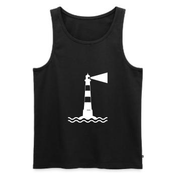 Leuchtturm Wellen Meer Schifffahrt See Küste - Männer Premium Bio Tank Top - Schwarz - Vorne - AI Model Male 178 light (178cm)