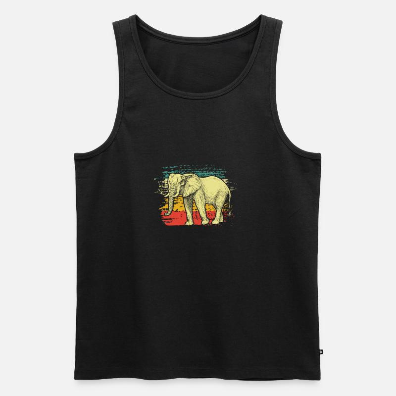 Elefant - Männer Premium Bio Tank Top - Schwarz