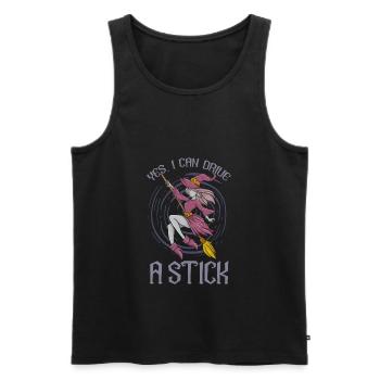 Yes, I Can Drive A Stick Witch Halloween - Men's Premium Organic Tank Top - black - Front - Michal (187cm)