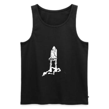rocket - Men's Premium Organic Tank Top - black - Front - Michal (187cm)