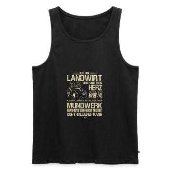 Landwirt-T-Shirt für Männer - Landwirt mit Herz - Männer Premium Bio Tank Top - Schwarz - Vorne - AI Model Male 178 light (178cm)