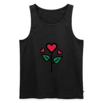 Valentinstags Rose in Herzform - Männer Premium Bio Tank Top - Schwarz - Vorne - AI Model Male 178 light (178cm)