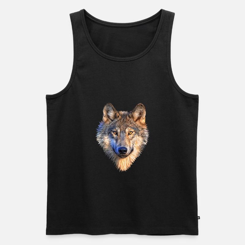 Wolf - Männer Premium Bio Tank Top - Schwarz