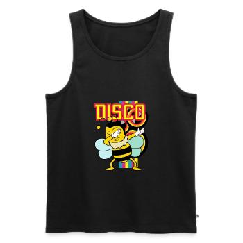 Retro Vintage Dabbing Dab Disco Party Bee Animals - Men's Premium Organic Tank Top - black - Front - Michal (187cm)